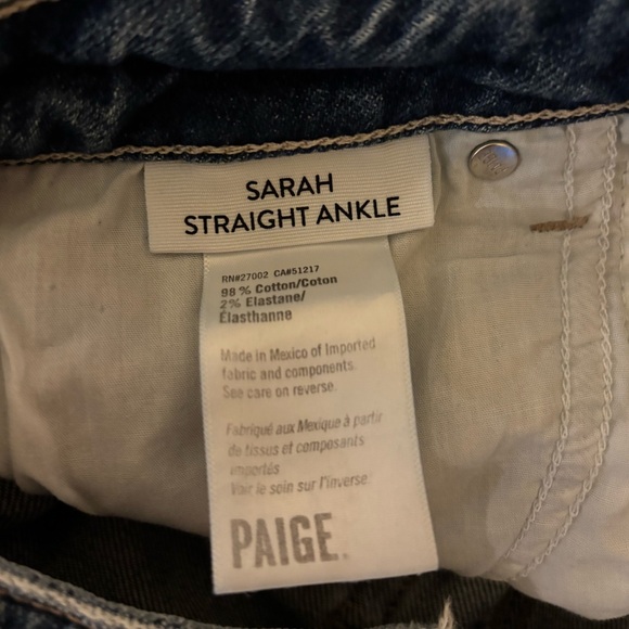 Paige Denim Sarah Straight Ankle Jeans - Picture 9 of 9